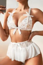 Sofya Passion Fantezi Kırmızı Dantelli Fiyonklu Mini Gecelik - Görsel 10