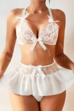Sofya Passion Fantezi Kırmızı Dantelli Fiyonklu Mini Gecelik - Görsel 11