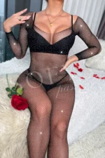 Taşlı Fantezi Vücut Çorabı